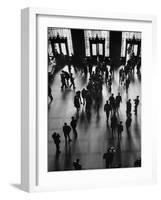 View of Students and Others in Main Entrance at MIT on Visitors' Day-Gjon Mili-Framed Photographic Print