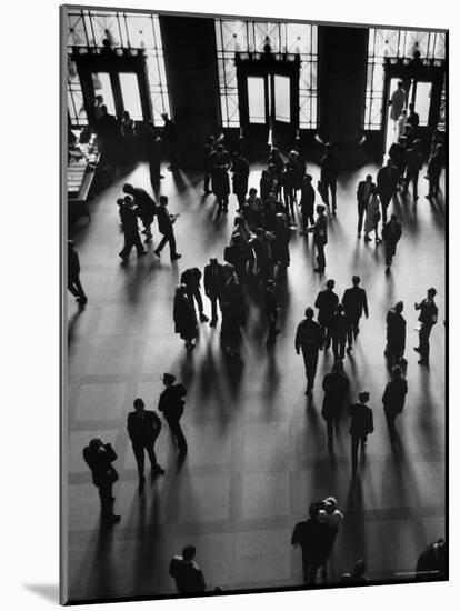 View of Students and Others in Main Entrance at MIT on Visitors' Day-Gjon Mili-Mounted Photographic Print