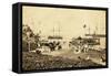 View of Suez Canal Opening Celebration-null-Framed Stretched Canvas
