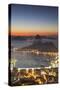 View of Sugarloaf Mountain and Botafogo Bay at Dawn, Rio De Janeiro, Brazil, South America-Ian Trower-Stretched Canvas