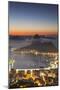 View of Sugarloaf Mountain and Botafogo Bay at Dawn, Rio De Janeiro, Brazil, South America-Ian Trower-Mounted Photographic Print