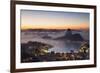 View of Sugarloaf Mountain and Botafogo Bay at Dawn, Rio De Janeiro, Brazil, South America-Ian Trower-Framed Photographic Print