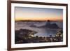 View of Sugarloaf Mountain and Botafogo Bay at Dawn, Rio De Janeiro, Brazil, South America-Ian Trower-Framed Photographic Print