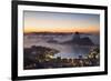 View of Sugarloaf Mountain and Botafogo Bay at Dawn, Rio De Janeiro, Brazil, South America-Ian Trower-Framed Photographic Print