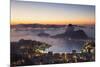 View of Sugarloaf Mountain and Botafogo Bay at Dawn, Rio De Janeiro, Brazil, South America-Ian Trower-Mounted Photographic Print