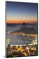 View of Sugarloaf Mountain and Botafogo Bay at Dawn, Rio De Janeiro, Brazil, South America-Ian Trower-Mounted Photographic Print