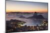 View of Sugarloaf Mountain and Botafogo Bay at Dawn, Rio De Janeiro, Brazil, South America-Ian Trower-Mounted Photographic Print