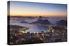 View of Sugarloaf Mountain and Botafogo Bay at Dawn, Rio De Janeiro, Brazil-Ian Trower-Stretched Canvas