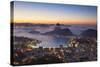View of Sugarloaf Mountain and Botafogo Bay at Dawn, Rio De Janeiro, Brazil-Ian Trower-Stretched Canvas