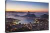 View of Sugarloaf Mountain and Botafogo Bay at Dawn, Rio De Janeiro, Brazil-Ian Trower-Stretched Canvas