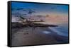 View of sunset and La Peniita beach, Puerto Carmen, Lanzarote, Las Palmas-Frank Fell-Framed Stretched Canvas