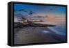 View of sunset and La Peniita beach, Puerto Carmen, Lanzarote, Las Palmas-Frank Fell-Framed Stretched Canvas