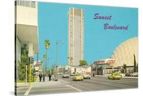 View of Sunset Boulevard, Hollywood, California-null-Stretched Canvas