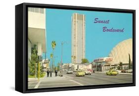 View of Sunset Boulevard, Hollywood, California-null-Framed Stretched Canvas