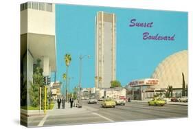 View of Sunset Boulevard, Hollywood, California-null-Stretched Canvas