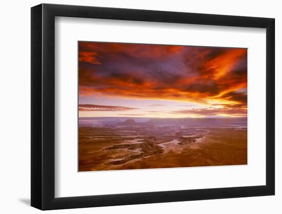 View of sunset over canyon, Canyonlands National Park, Utah, USA-Panoramic Images-Framed Photographic Print