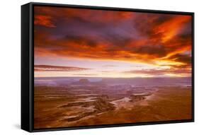 View of sunset over canyon, Canyonlands National Park, Utah, USA-Panoramic Images-Framed Stretched Canvas