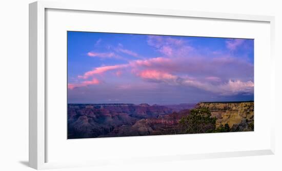 View of sunset over canyon, Grand Canyon, Arizona, USA-Panoramic Images-Framed Photographic Print