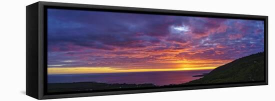 View of sunset over sea, Kealakekua Bay, Hawaii, USA-Panoramic Images-Framed Stretched Canvas