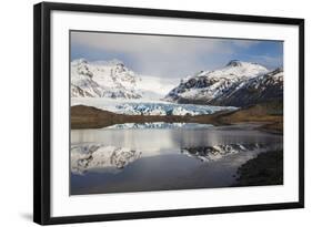 View Of Svinafellsjokull Glacier With Reflections. Vatnajokull National Park. Iceland-Oscar Dominguez-Framed Photographic Print