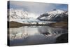 View Of Svinafellsjokull Glacier With Reflections. Vatnajokull National Park. Iceland-Oscar Dominguez-Stretched Canvas