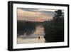 View of swamp habitat at sunrise, with tourists on path, Anhinga Trail, Everglades-David Tipling-Framed Photographic Print