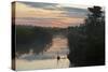 View of swamp habitat at sunrise, with tourists on path, Anhinga Trail, Everglades-David Tipling-Stretched Canvas
