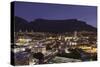 View of Table Mountain at dusk, Cape Town, Western Cape, South Africa, Africa-Ian Trower-Stretched Canvas