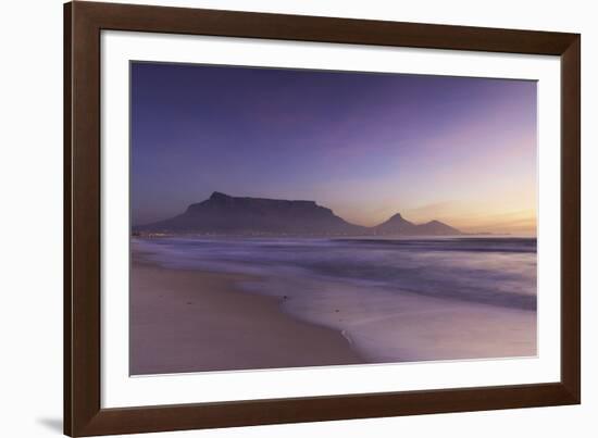 View of Table Mountain from Milnerton Beach at sunset, Cape Town, Western Cape, South Africa, Afric-Ian Trower-Framed Photographic Print