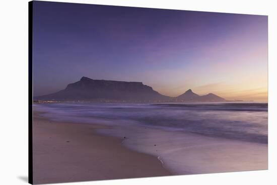 View of Table Mountain from Milnerton Beach at sunset, Cape Town, Western Cape, South Africa, Afric-Ian Trower-Stretched Canvas