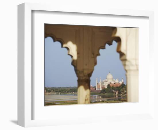 View of Taj Mahal From Agra Fort, UNESCO World Heritage Site, Agra, Uttar Pradesh, India, Asia-Ian Trower-Framed Photographic Print