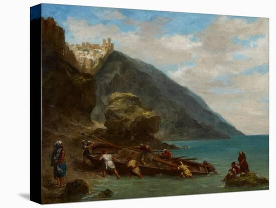 View of Tangier from the Seashore, 1856-8-Eugene Delacroix-Stretched Canvas