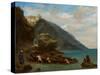 View of Tangier from the Seashore, 1856-8-Eugene Delacroix-Stretched Canvas