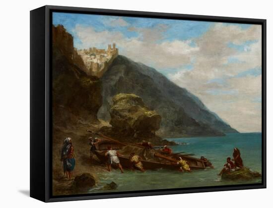 View of Tangier from the Seashore, 1856-8-Eugene Delacroix-Framed Stretched Canvas