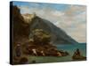 View of Tangier from the Seashore, 1856-8-Eugene Delacroix-Stretched Canvas