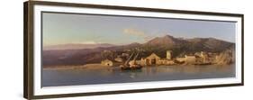 View of Taormina, Sicily, with Mount Etna in the Background, 1868-Alessandro La Volpe-Framed Giclee Print