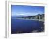 View of Taormina with Mount Etna in the Background, Giardini Naxos, Sicily, Italy, Europe-Vincenzo Lombardo-Framed Photographic Print