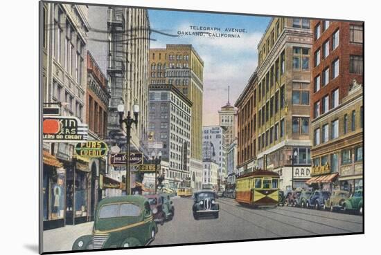 View of Telegraph Ave - Oakland, CA-Lantern Press-Mounted Art Print