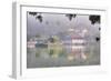 View of Temple across Kandy Lake-Jon Hicks-Framed Photographic Print