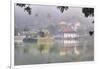 View of Temple across Kandy Lake-Jon Hicks-Framed Photographic Print