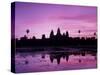 View of Temple at Dawn, Angkor Wat, Siem Reap, Cambodia-Walter Bibikow-Stretched Canvas