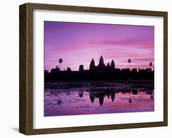 View of Temple at Dawn, Angkor Wat, Siem Reap, Cambodia-Walter Bibikow-Framed Premium Photographic Print