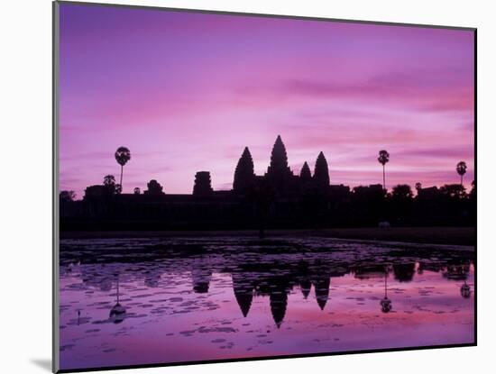 View of Temple at Dawn, Angkor Wat, Siem Reap, Cambodia-Walter Bibikow-Mounted Premium Photographic Print