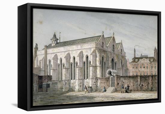 View of Temple Church, City of London, 1811-George Shepherd-Framed Stretched Canvas