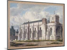 View of Temple Church from across the graveyard, City of London, 1811-George Shepherd-Mounted Giclee Print