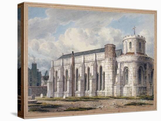 View of Temple Church from across the graveyard, City of London, 1811-George Shepherd-Stretched Canvas