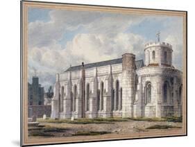 View of Temple Church from across the graveyard, City of London, 1811-George Shepherd-Mounted Giclee Print