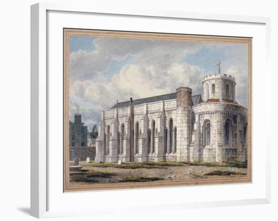 View of Temple Church from across the graveyard, City of London, 1811-George Shepherd-Framed Giclee Print