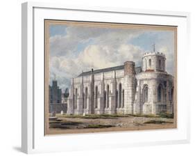 View of Temple Church from across the graveyard, City of London, 1811-George Shepherd-Framed Giclee Print