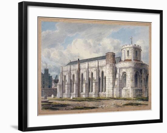 View of Temple Church from across the graveyard, City of London, 1811-George Shepherd-Framed Giclee Print